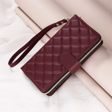 Load image into Gallery viewer, Zipper Purse Leather Wallet Case With Strap
