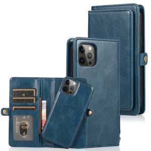 Leather Detachable Flip Wallet Case