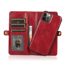 Load image into Gallery viewer, Leather Detachable Flip Wallet Case
