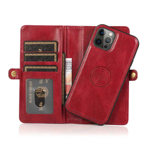 Leather Detachable Flip Wallet Case