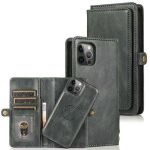 Leather Detachable Flip Wallet Case