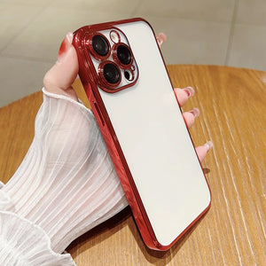 Clear Electroplating iPhone Case With Camera Protector
