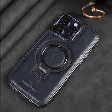 Load image into Gallery viewer, Luxury Leather Invisible Stand Magnetic iPhone Case
