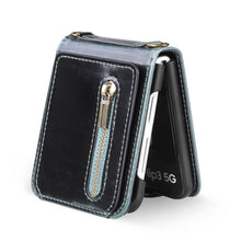 Load image into Gallery viewer, Luxury Leather Zipper Wallet 360° Case For Galaxy Z Flip 3
