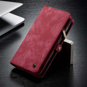 Luxury Split Zipper Multi-functional Wallet Case For Galaxy