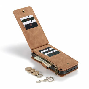 Detachable Magnetic Folio Wallet Case For iPhone