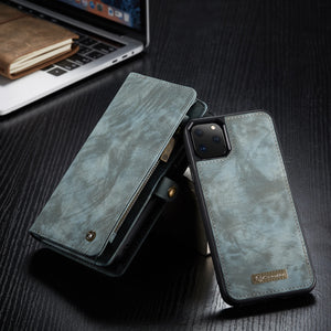 Luxury Split Zipper Wallet Case For iPhone