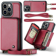 Load image into Gallery viewer, RFID Card Holder + Zipper Pocket iPhone Case
